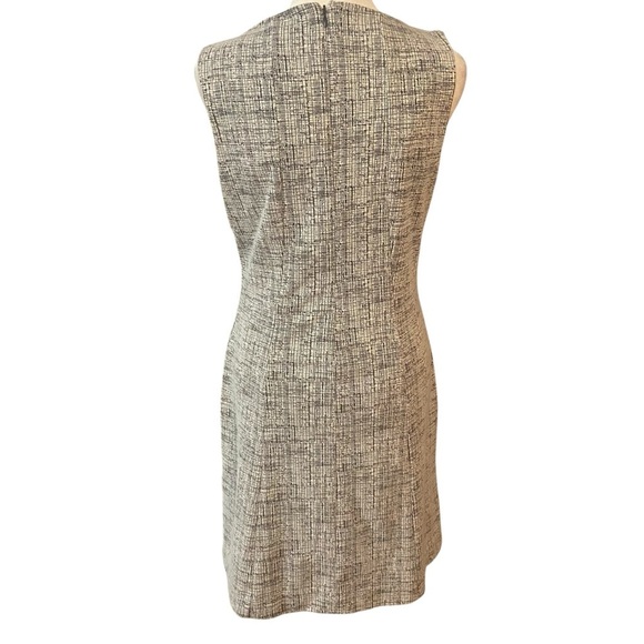 Tahari Sleeveless Dress Womens Size 8 Black White Grid Tweed Pockets Stretch - Picture 7 of 16